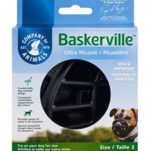 NEW ~ Baskerville Ultra Black Dog Muzzle, Size 2  (2.25 in. (L) X 10.25 in. (W)